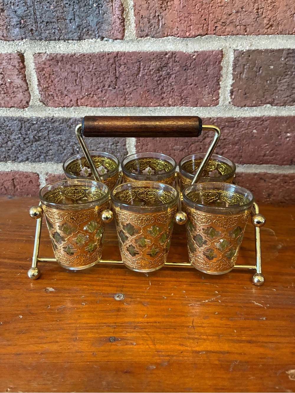 Culver Valencia Mid Century Shot Glass Set with Caddy